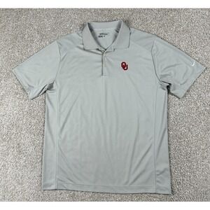 Oklahoma Sooners Polo Shirt Mens Large Nike Golf Tour Performance Dri Fit NCAA